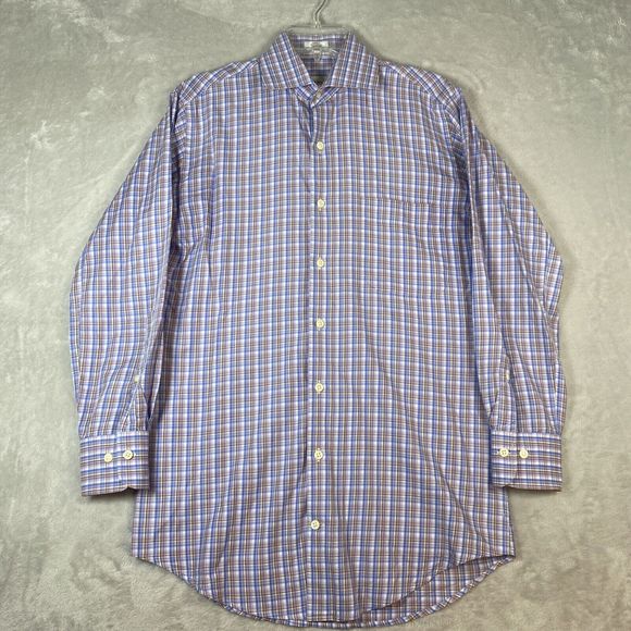 Peter Millar Other - Peter Millar Crown Shirt Mens Small Long Sleeve Plaid Multicolor 100% Cotton